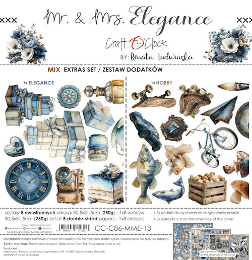 Craft O Clock Extras Set Mix 30x30 cm Mr & Mrs Elegance