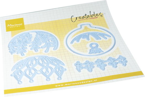 Creatables stencil Christmas baubles (round)