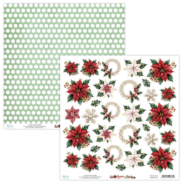Season of Joy 12x12 Inch Fussy Cut Floral Paper