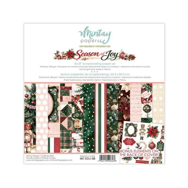 Season of Joy 8x8 Inch Scrapbooking Paper Set