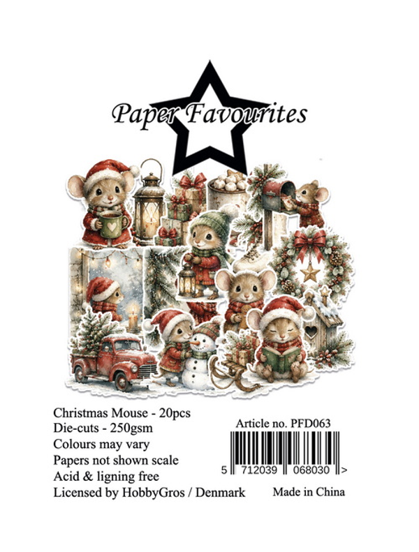 Paper Favourites Die-Cuts Christmas Mouse (20 pcs)