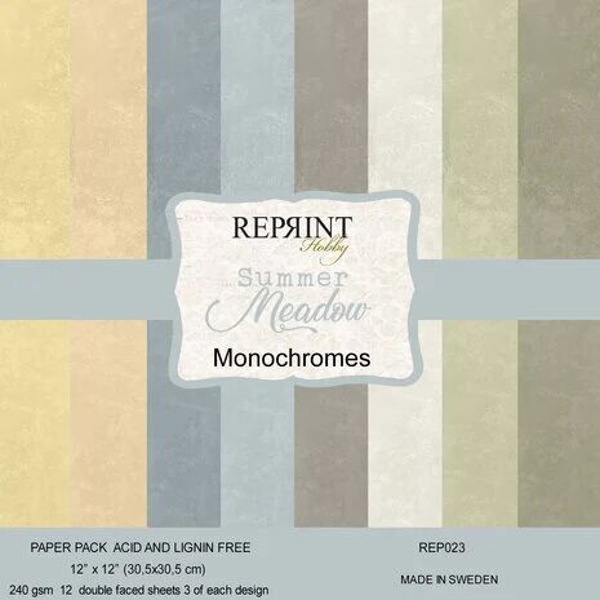 Reprint - Summer Meadow - 12x12 Inch Cardstock - Monochromes