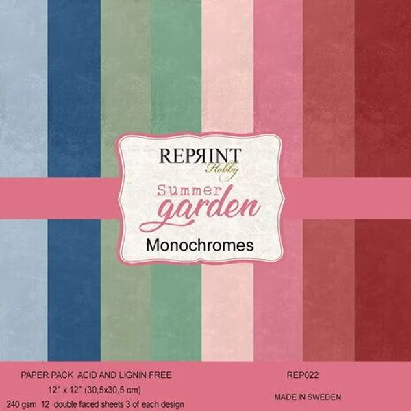 Reprint - Summer Garden - 12x12 Inch Cardstock - Monochromes