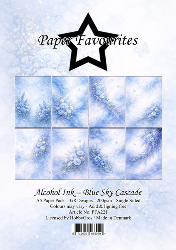 Paper Favourites A5 Alcohol ink - Blue Sky Cascade