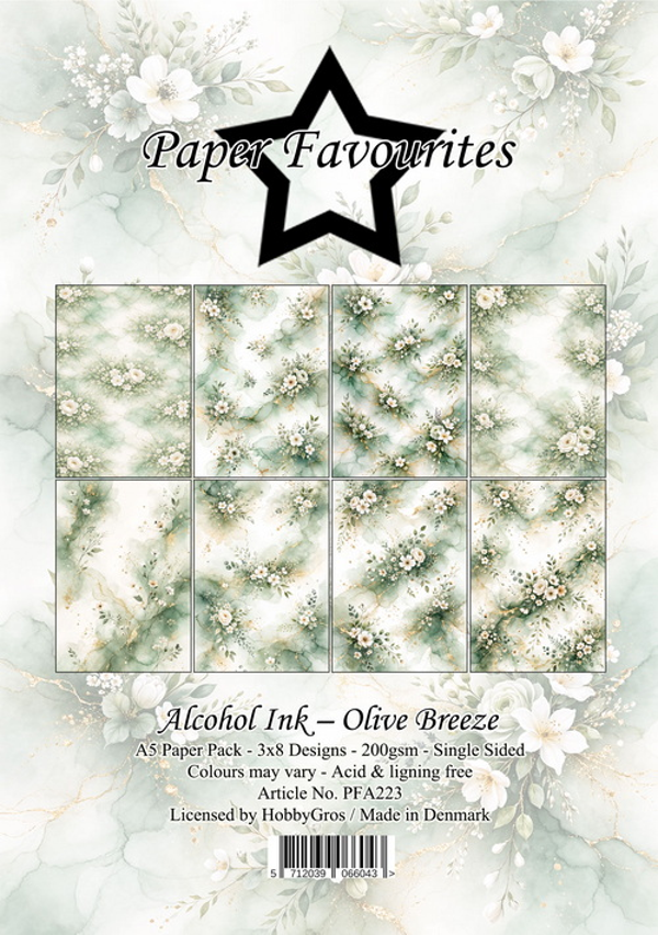 Paper Favourites A5 Alcohol ink - Olive Breeze
