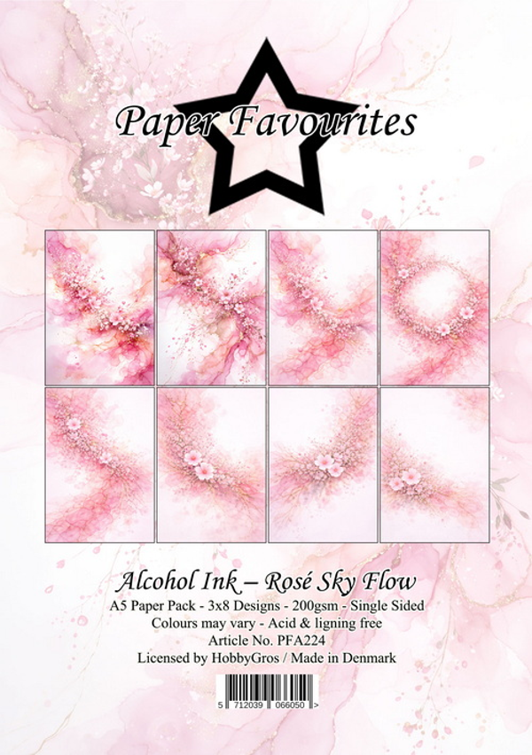 Paper Favourites A5 Alcohol ink - Rose Sky Flow