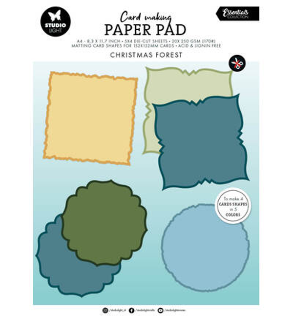 StudioLight Kaartenblok – Cottage Christmas Essentials nr. 36