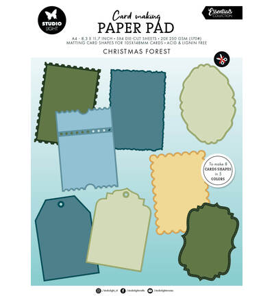 StudioLight Kaartenblok – Cottage Christmas Essentials nr. 34