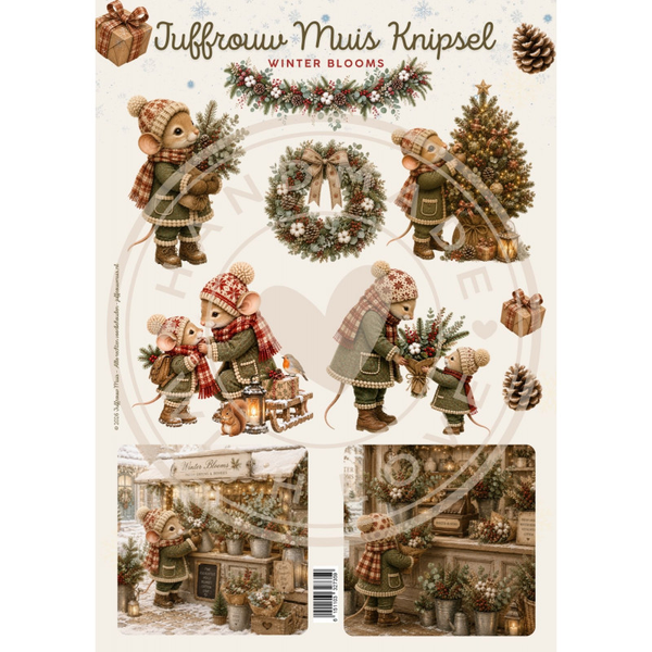 Juffrouw Muis Knipsel - Winter Blooms