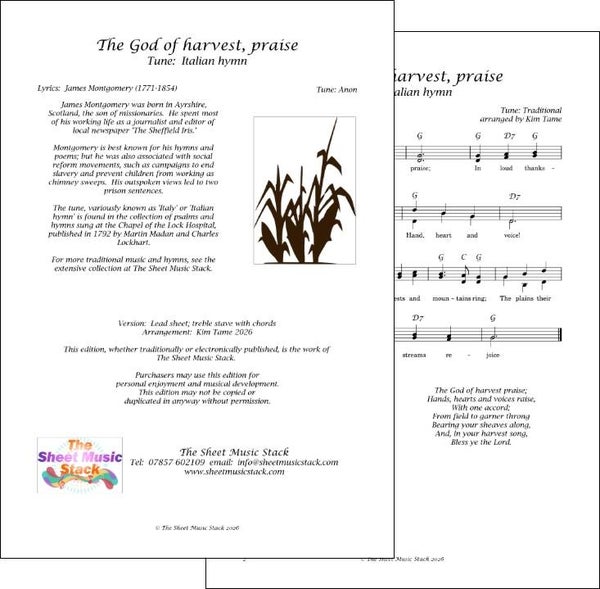 The God of harvest praise - Italian hymn