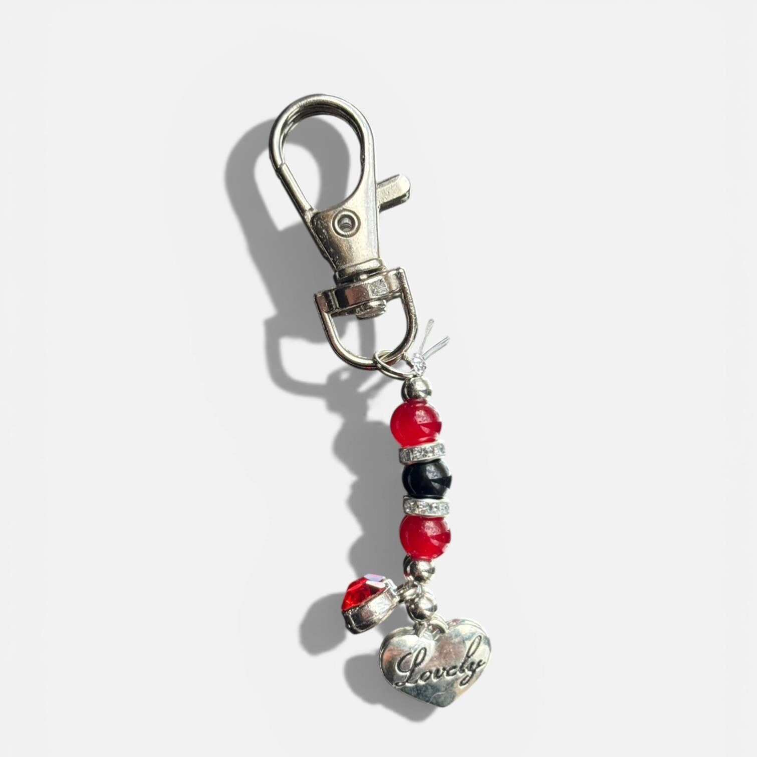 Charms - Pre made - ‘Lovely’ - Red & Black