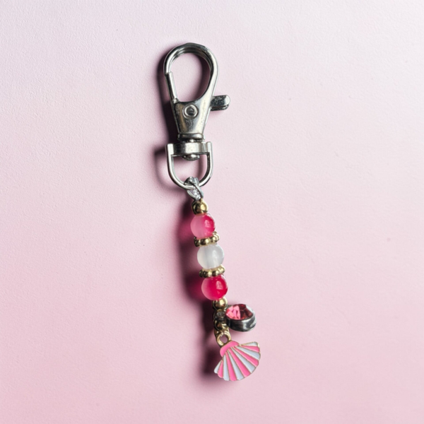 Charms - Pre made - Pink & White Sea Shell