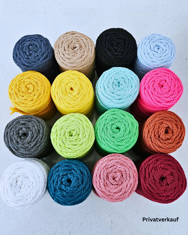 Macrame Rope 4 mm - Set mit 16 Rollen à 250 g
