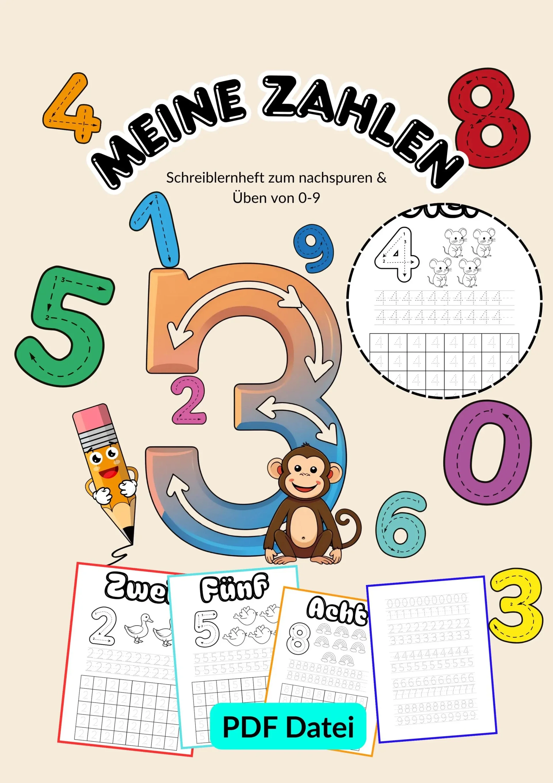 Lernheft „Meine Zahlen“ – Spielerisch Zahlen entdecken (3–6 Jahre)