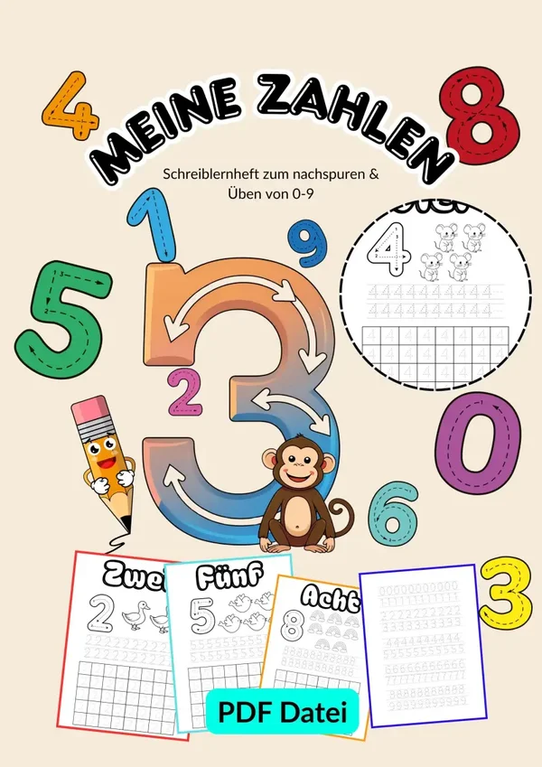 Lernheft „Meine Zahlen“ – Spielerisch Zahlen entdecken (3–6 Jahre)