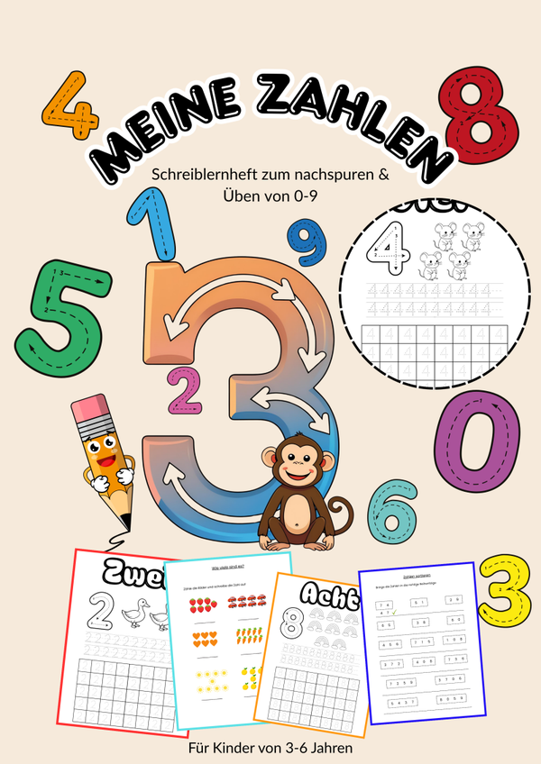 Lernheft „Meine Zahlen“ – Spielerisch Zahlen entdecken (3–6 Jahre)