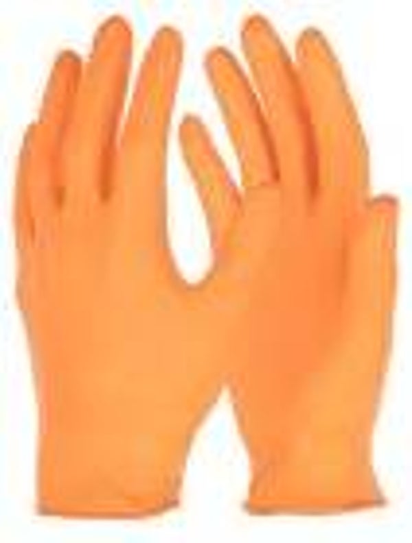 Gant jetable nitrile X-GRIP orange 2XL