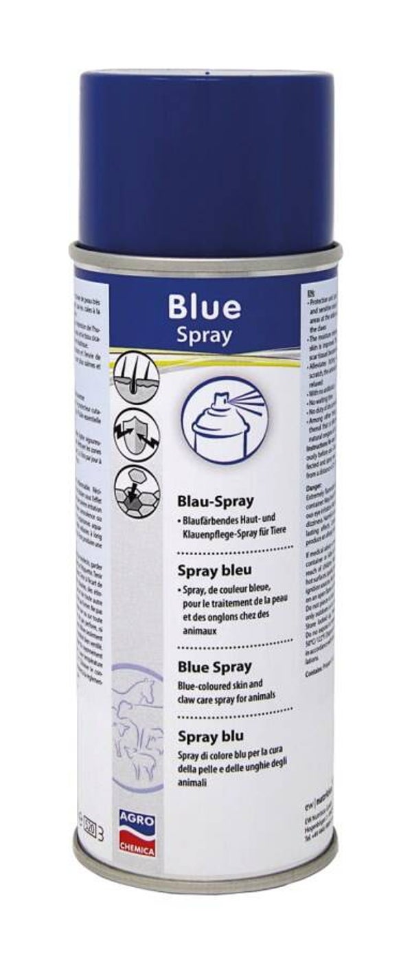 Spray bleu 200ml pour la peau et le soin des onglons des animaux