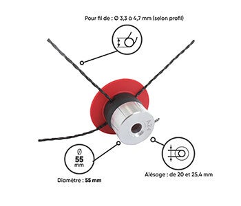 Tète nylon multifils Ozaki