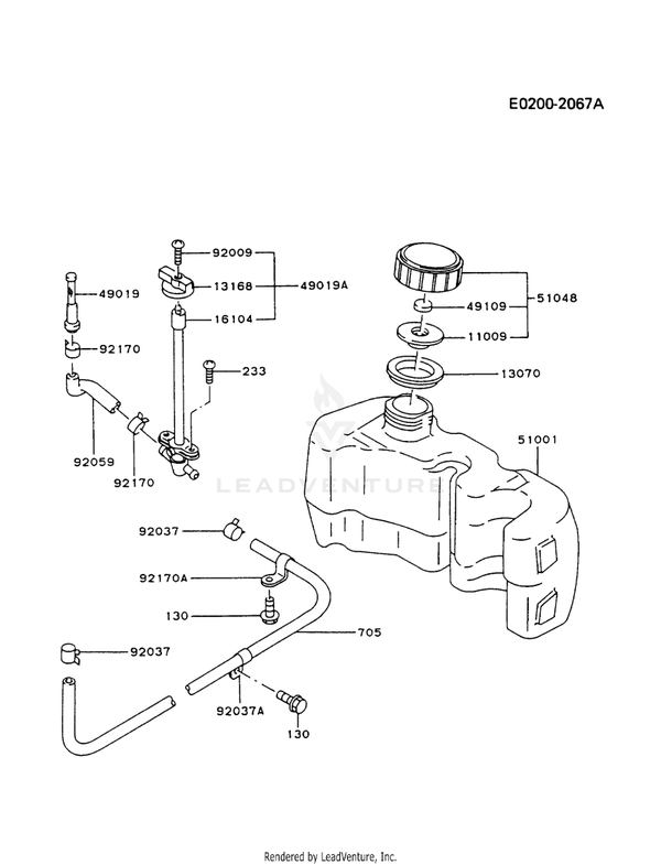 réservoir essence Kawasaki 51001-2214 FC150V