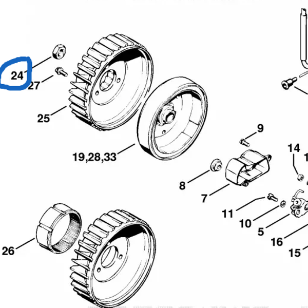 Ecrou volant STIHL 92112601340 M10X100