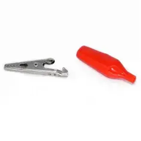 Pince crocodile gainée rouge 45mm