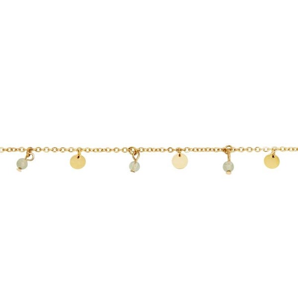 Enkelbandje Goud - Groene Quartz 'Sunshine is coming'