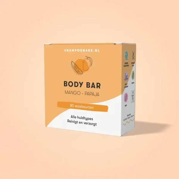 SHAMPOO BARS Body Bar Mango – Papaja – Vegan & Plasticvrij