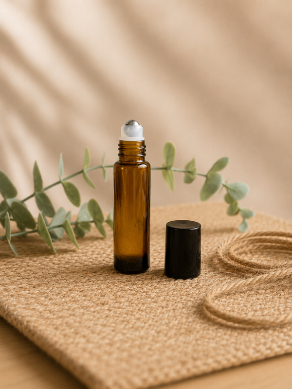 Roll-on Fles 10 ml Amber Glas - Essentiële Olie Roller