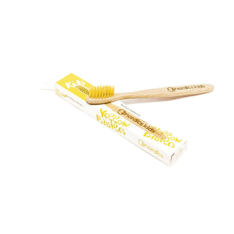 NORDICS Duurzame Bamboe Kindertandenborstel Geel