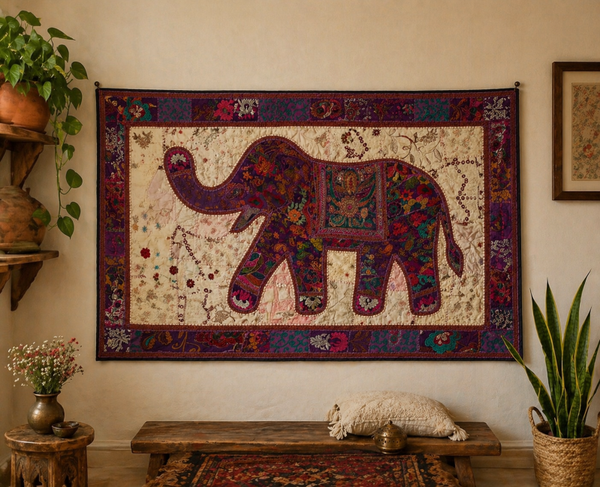Vintge Indian Elephant Tapestry