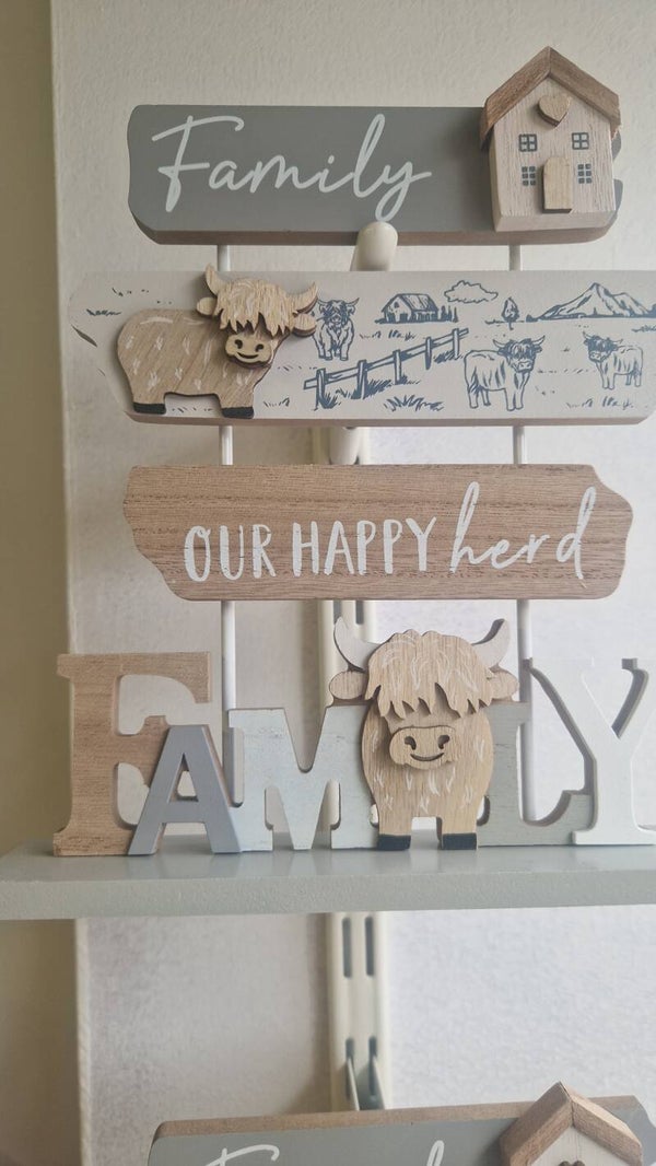 Hanging wooden cow