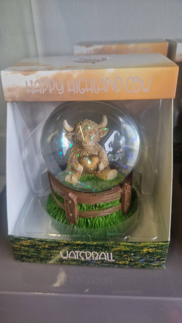 Cow snow globe
