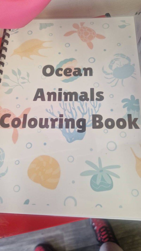 Hand made ocean colouring book