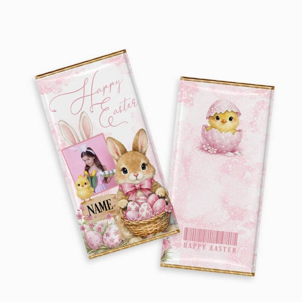 bunny easter choc wrap with photo girl
