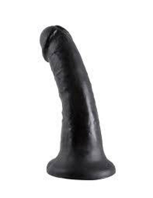 King Cock 8" Realistic Suction Dildo  BLACK