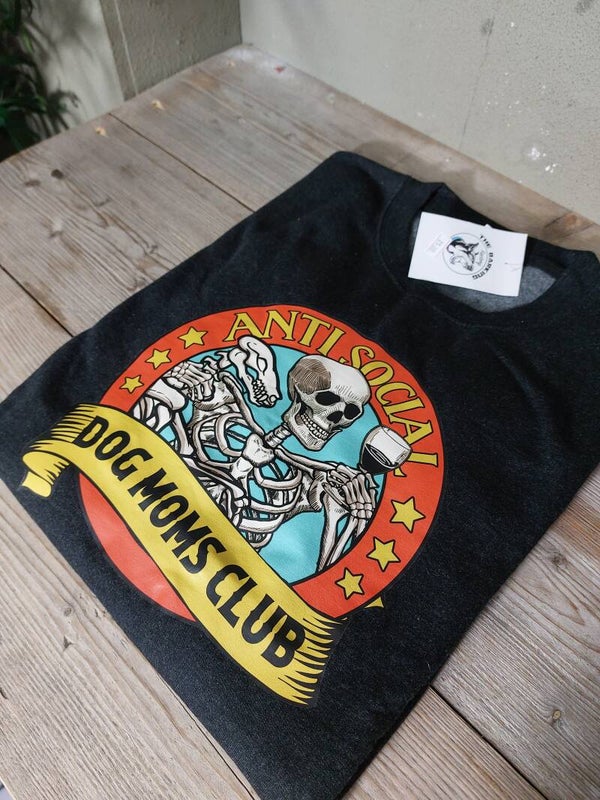 Sweater Anti social dogmoms club | black smoke