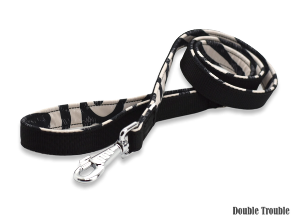Double Trouble hondenriem CLASSIC PRO - black / zebra
