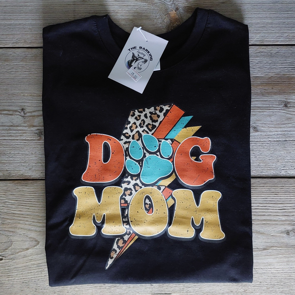 Shirt zwart "dogmom" | unisex