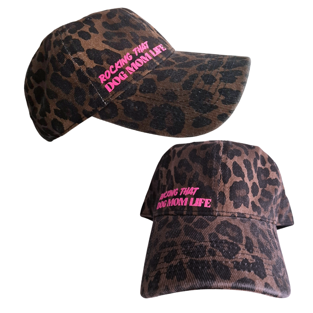 Leopard Cap Glitter - Rocking that Dog Mom Life