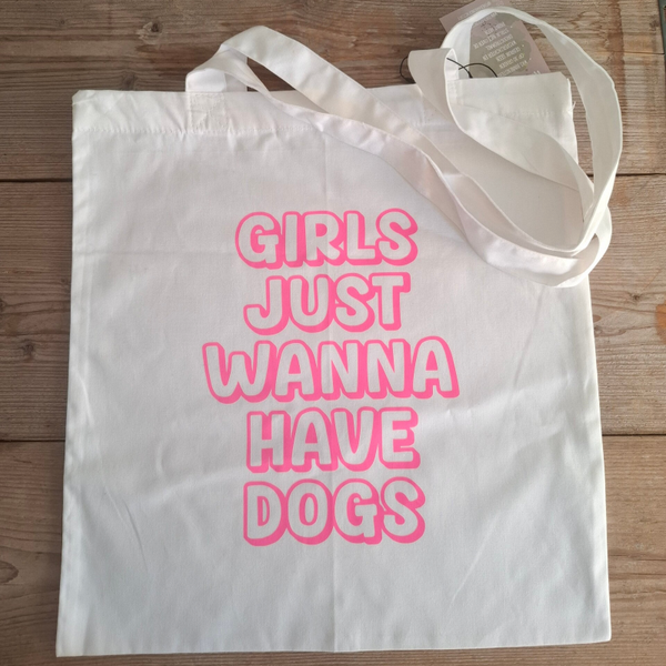 Totebag katoen | Girls just wanna have dogs