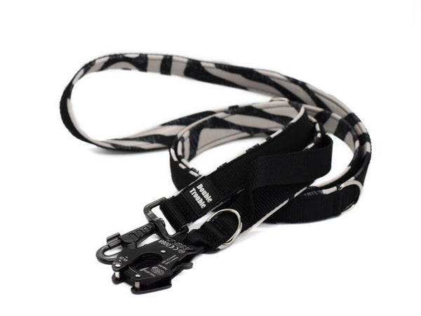 K9 Double Trouble hondenriem - zebra
