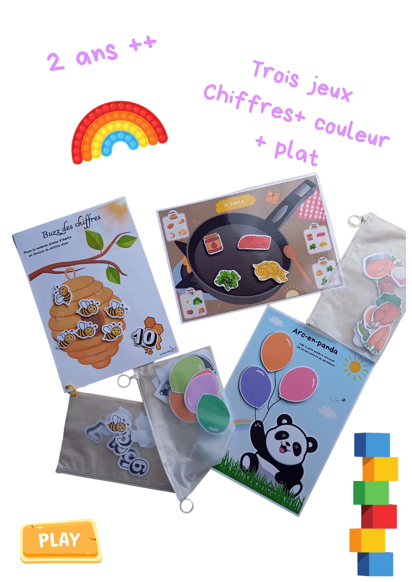 Le pack " Mes premier jeux " 🌈🔢🍅