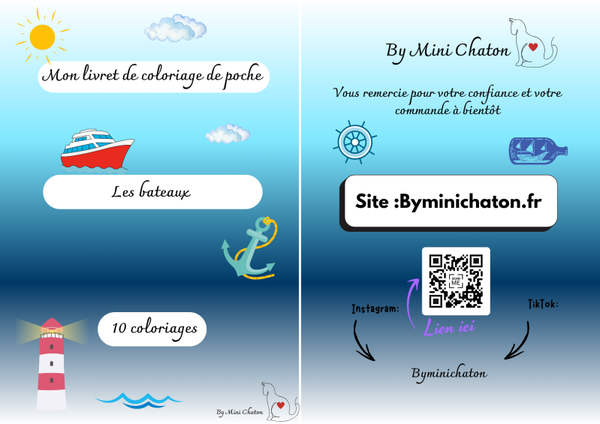 Le mini livret de coloriage " Les Bateaux ⛵"