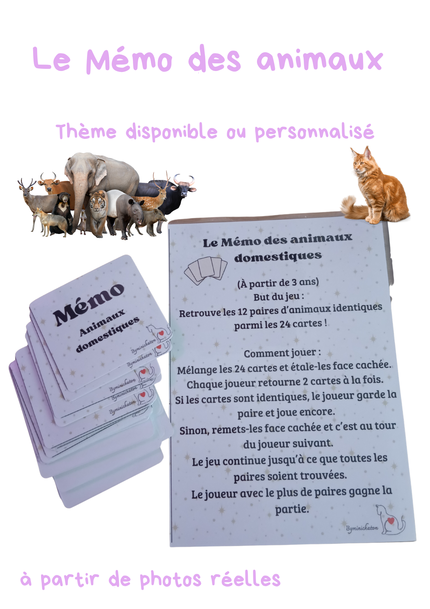 Le Mémo des animaux 🐕🐰🦎🐑🦜🐳