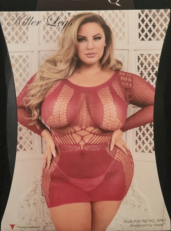KILLER LEGS LOVE LIKE CRAZY LONG SLEEVE FISHNET W/ THONG