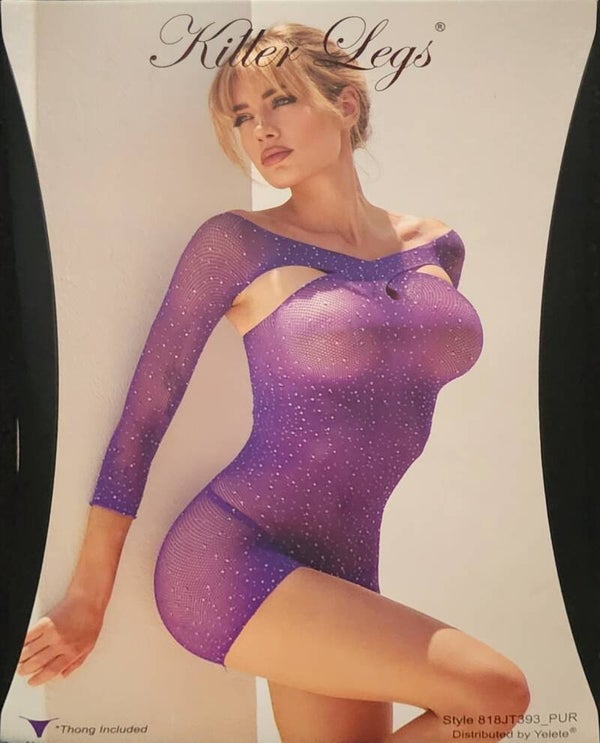 KILLER LEGS SHEER STAR RHINESTONE FISHNET BODY STOCKING