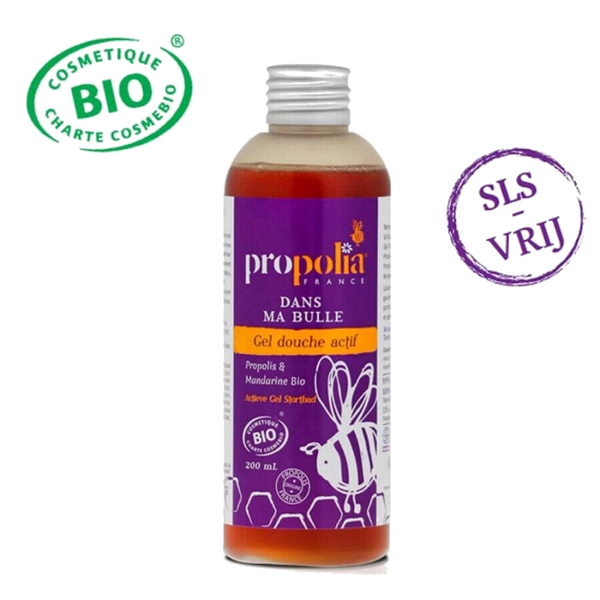 ACTIEVE DOUCHEGEL VOOR HUID EN HAAR  MET PROPOLIS EN MANDARIJN BIO