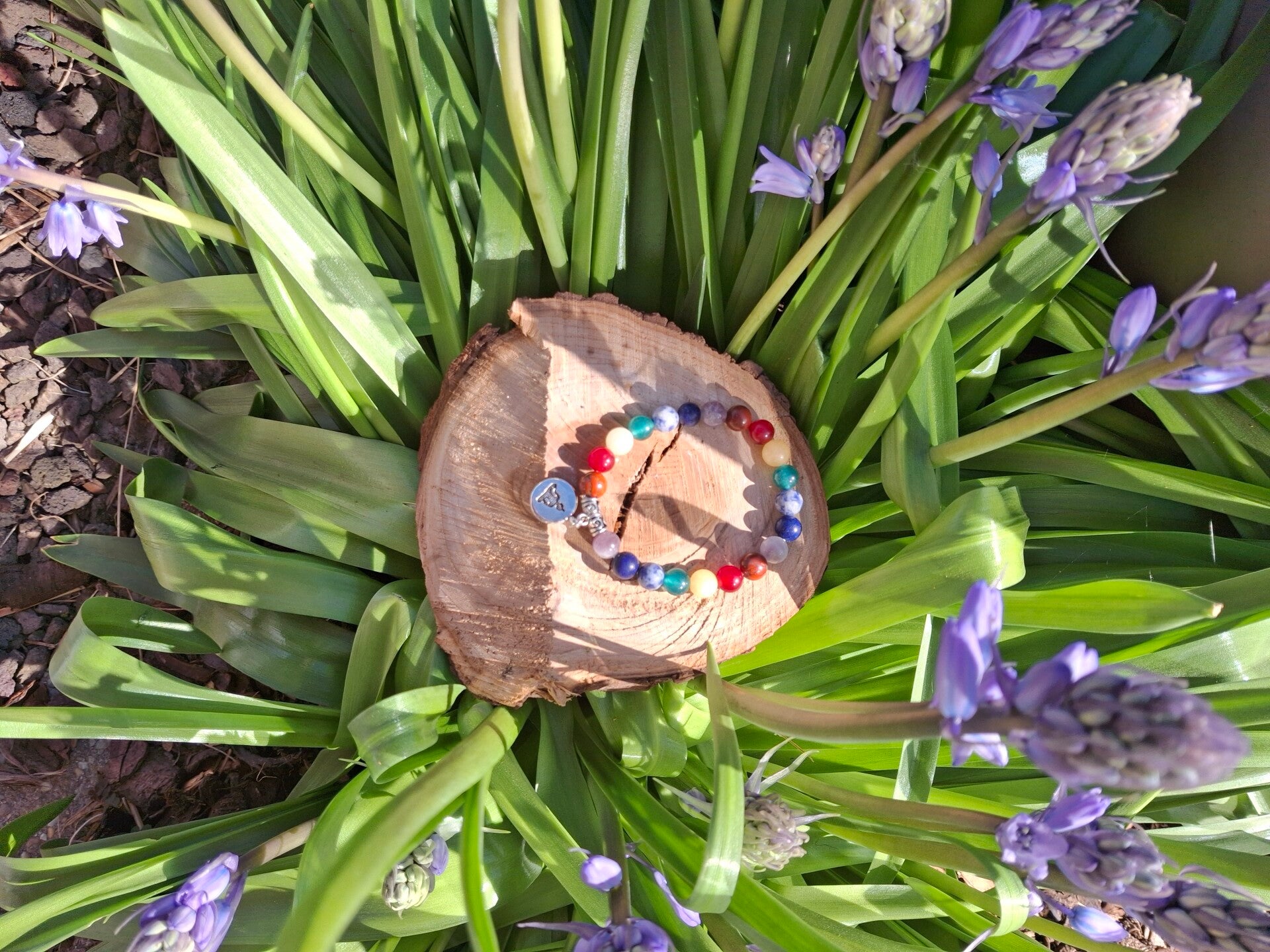 Bracelet en pierres precieuses 7 chakras avec boudha 18cm   Art001                              ART    001