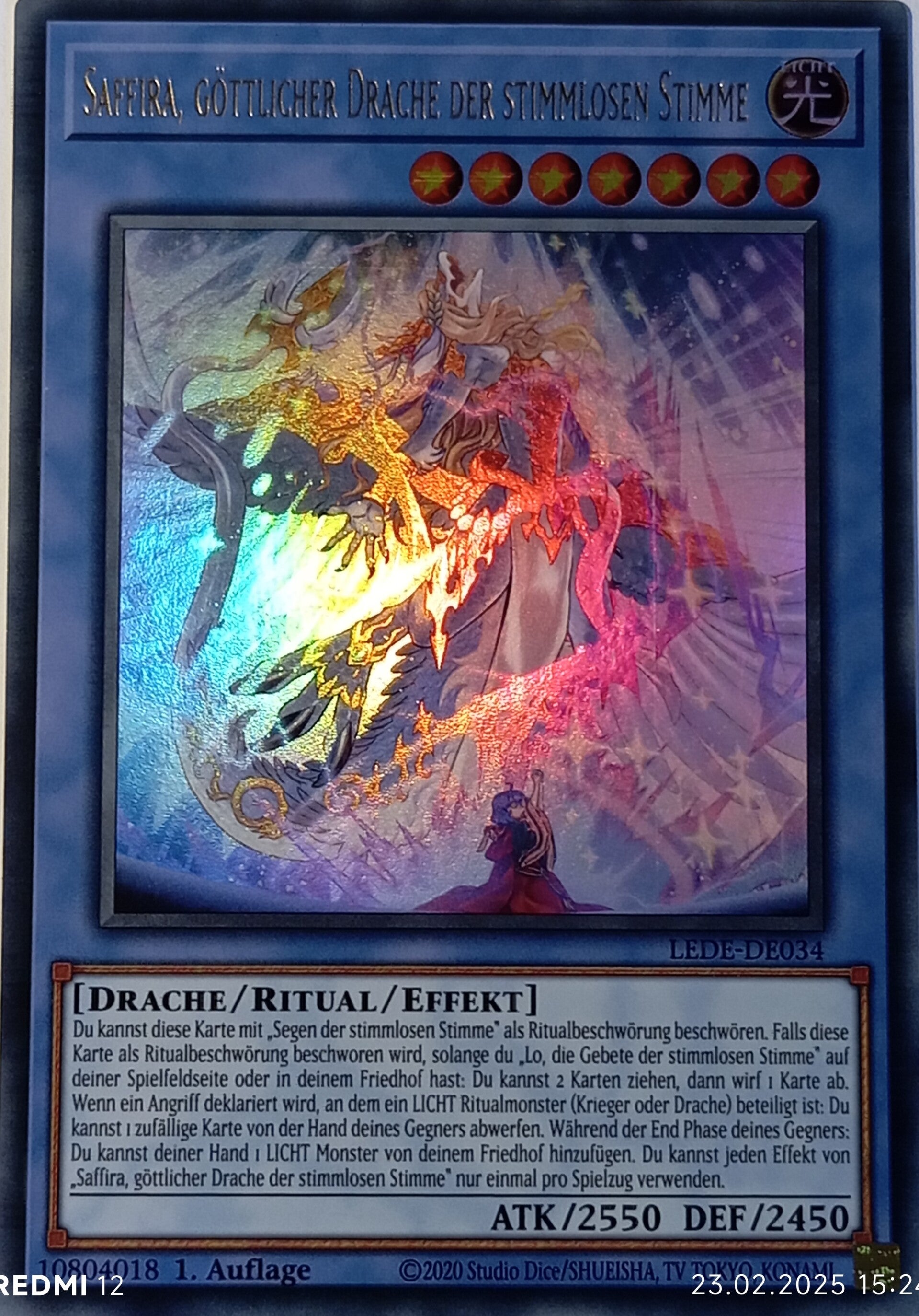 Saffira, göttlicher Drache der stimmlosen Stimme LEDE-DE034